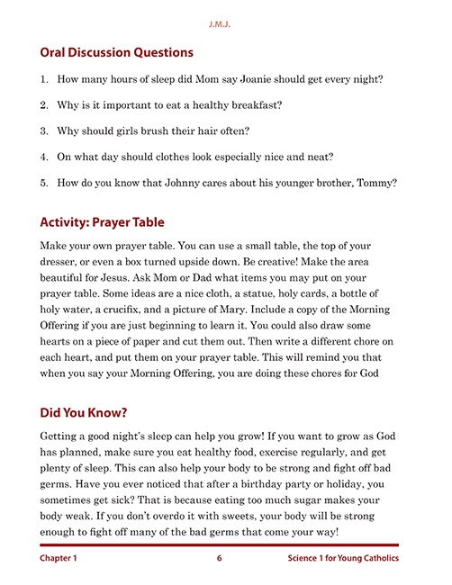 Science 1 for Young Catholics