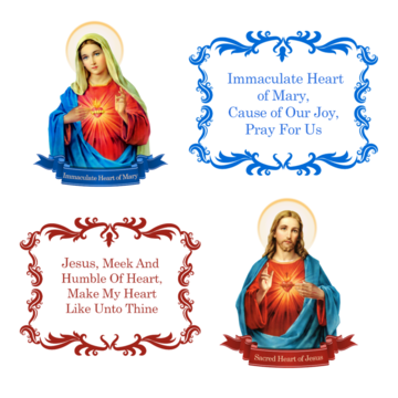 Devout Decals Sacred and Immaculate Hearts Set