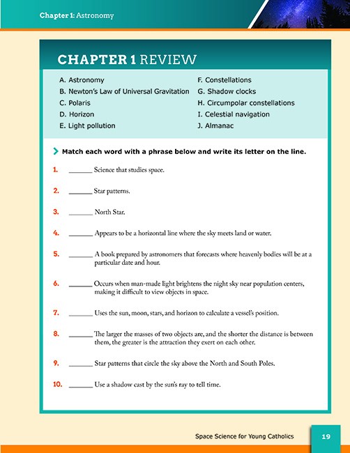 Space Science for Young Catholics