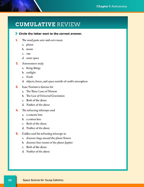 Space Science for Young Catholics