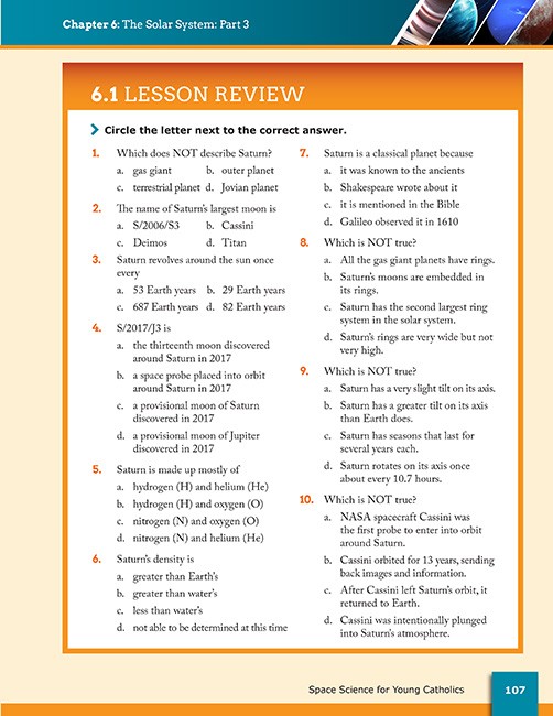 Space Science for Young Catholics