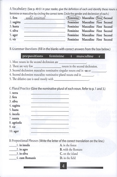 Little Latin Readers: Liber Secundus Workbook