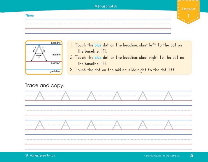 Catholic Handwriting 2 for Young Catholics | Seton Press