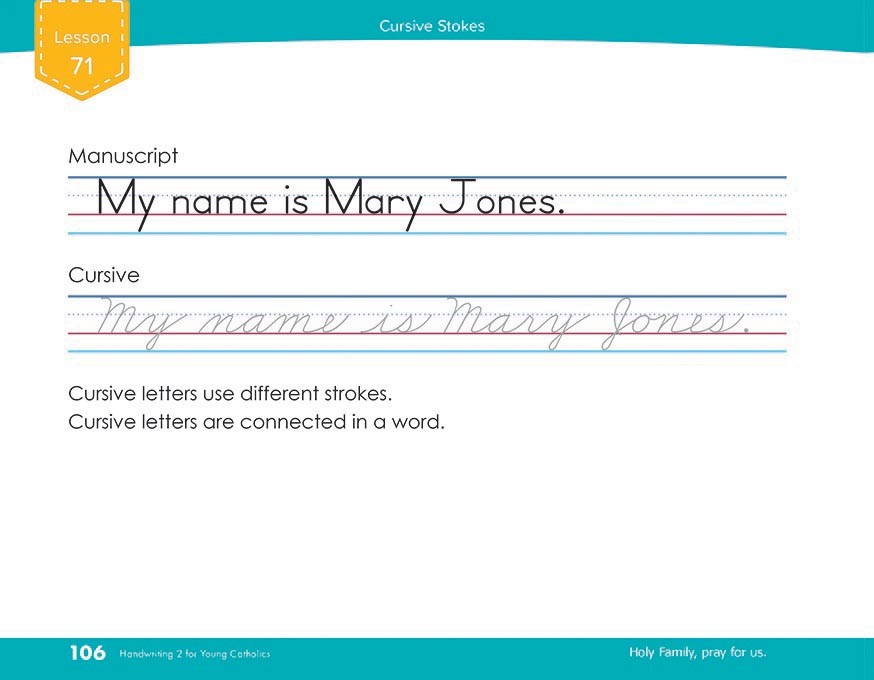 Catholic Handwriting 2 for Young Catholics | Seton Press