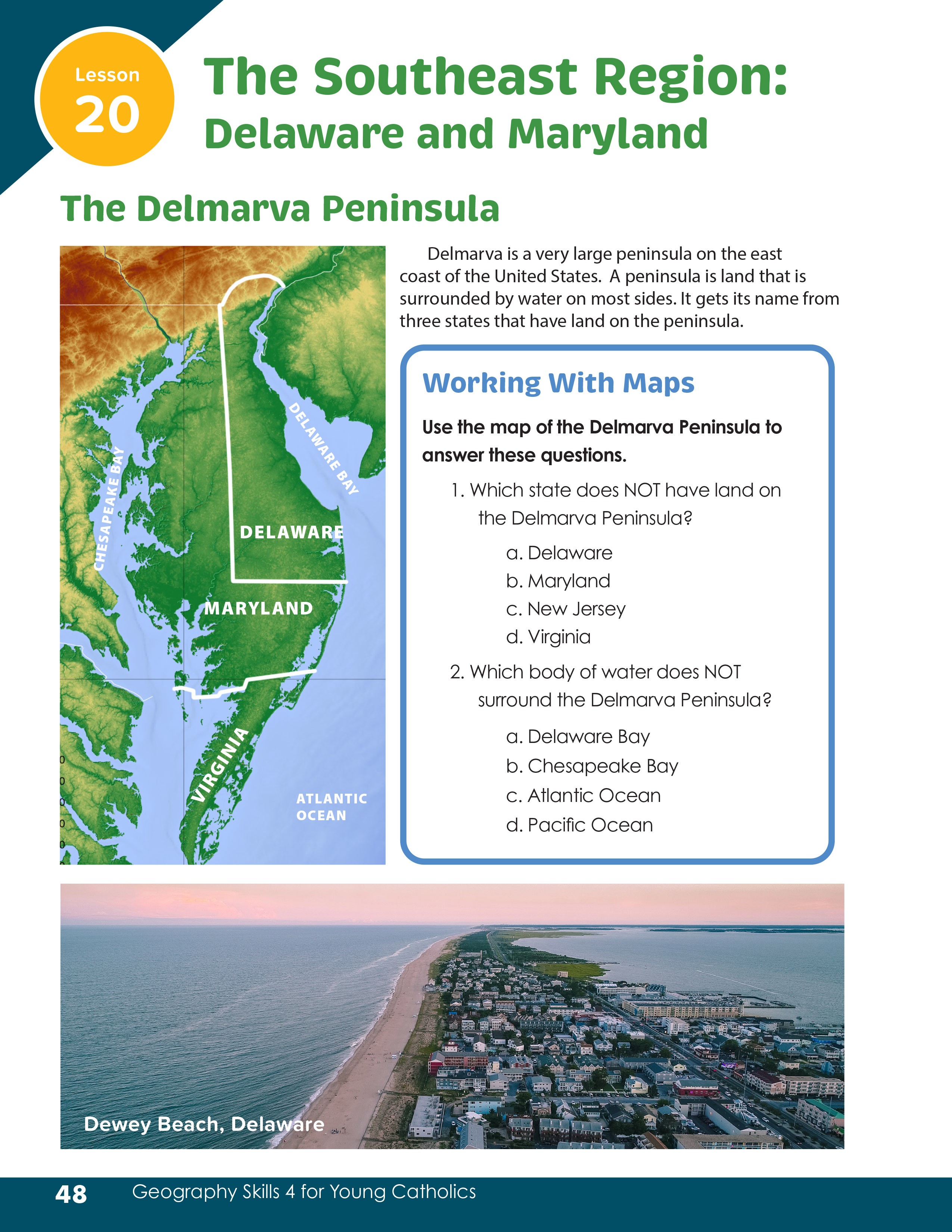 Geography Skills 4 for Young Catholics: The Eastern United States