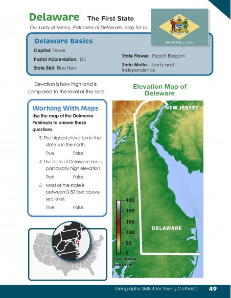 Geography Skills 4 for Young Catholics: The Eastern United States