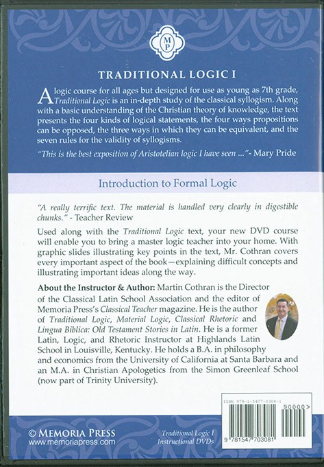 Traditional Logic: Introduction to Formal Logic DVDs