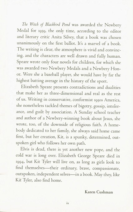 The Witch of Blackbird Pond