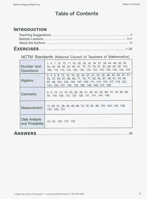 Math Analogies: Beginning (Grades K-1)