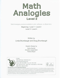 Math Analogies: Level 2 (Grades 4-5)