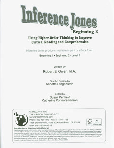 Inference Jones Beginning 2 Grades 3-4