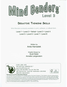 Mind Benders Level 3 (Grades 3-6)