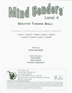 Mind Benders Level 4 (Grades 3-6)