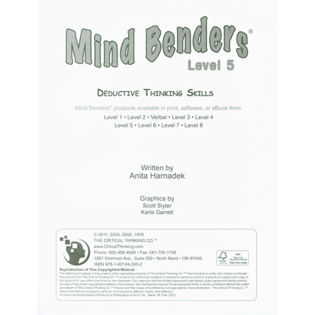 Mind Benders Level 5 (Grades 7-12)