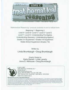 Mathematical Reasoning Level C - Grade 2
