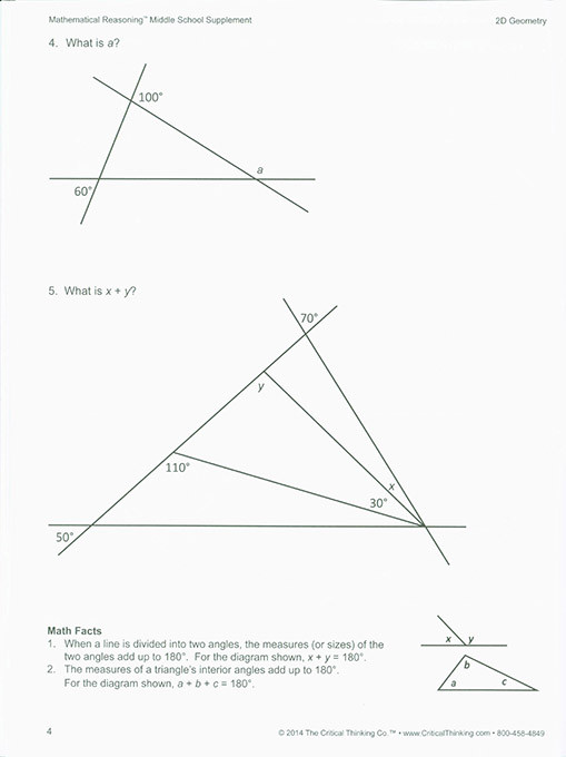 Mathematical Reasoning Middle School Supplement 7-9