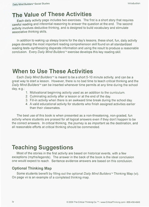 Daily Mind Builders: Social Studies (Grades 5-12)