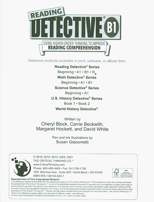 Reading Detective B1 (Grades 7-8)
