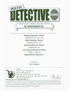 Math Detective Beginning - Grades 3-4