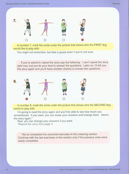 Thinking Skills for Tests Early Learning Teacher Guide (PreK-2)