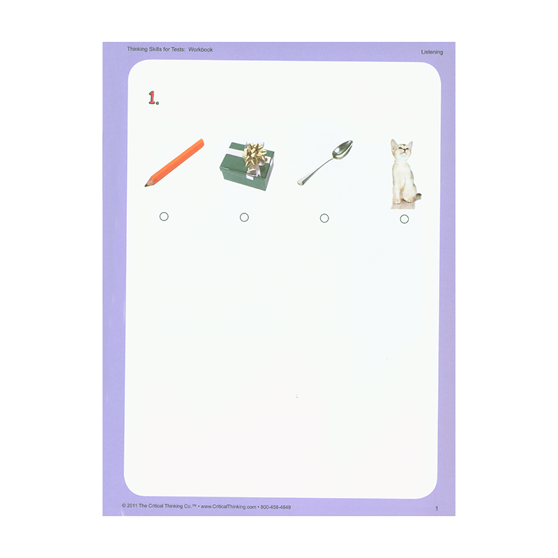 Thinking Skills for Tests Early Learning Workbook (PreK-2)