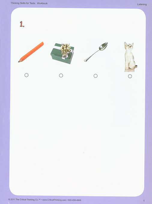 Thinking Skills for Tests Early Learning Workbook (PreK-2)
