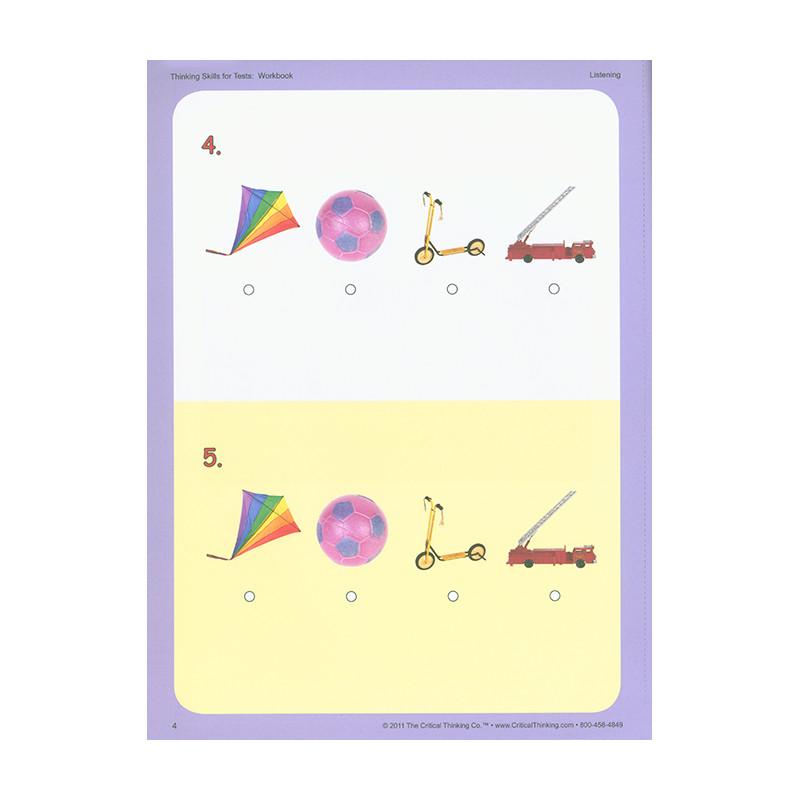 Thinking Skills for Tests Early Learning Workbook (PreK-2)