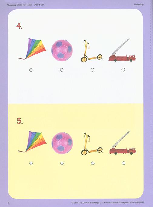 Thinking Skills for Tests Early Learning Workbook (PreK-2)