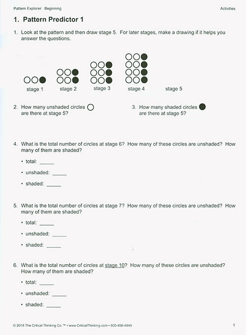 Pattern Explorer - Beginning (Grades 3-4)