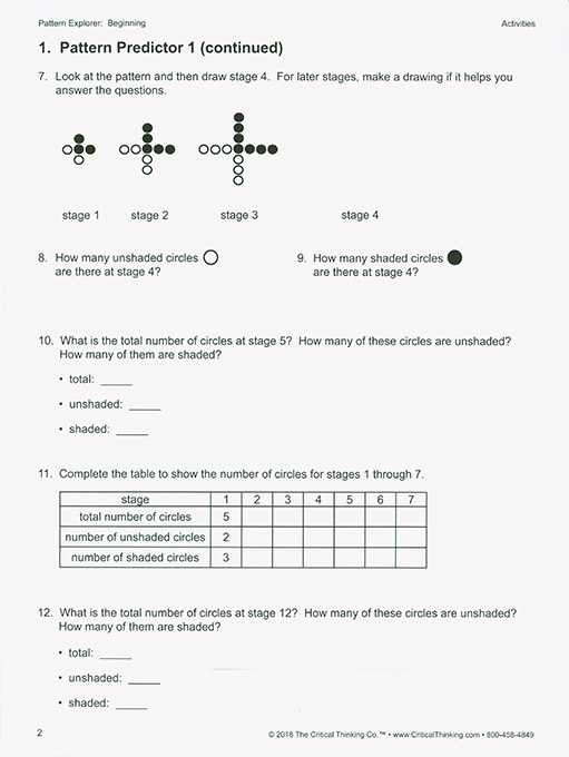 Pattern Explorer - Beginning (Grades 3-4)