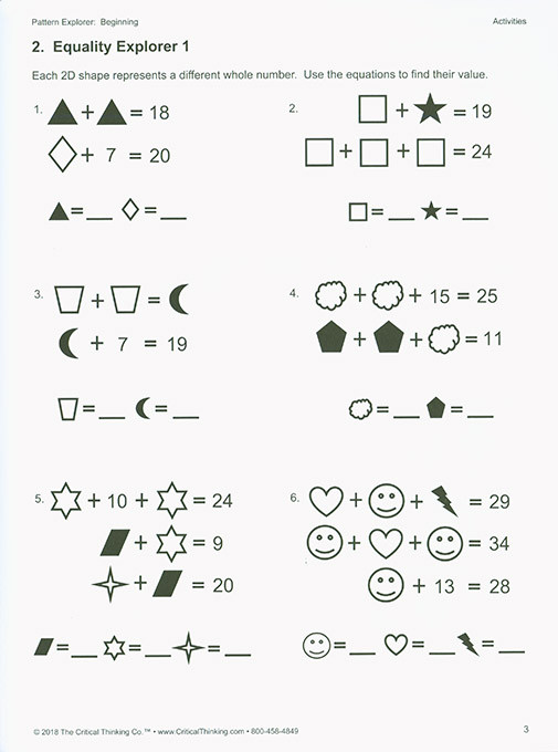 Pattern Explorer - Beginning (Grades 3-4)