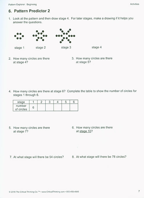 Pattern Explorer - Beginning (Grades 3-4)