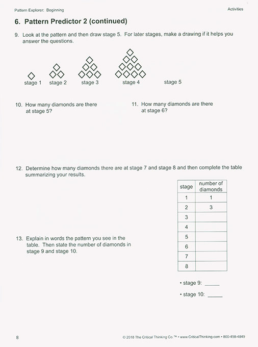 Pattern Explorer - Beginning (Grades 3-4)