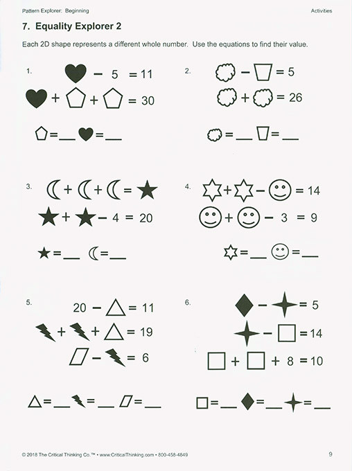 Pattern Explorer - Beginning (Grades 3-4)