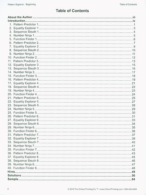Pattern Explorer - Beginning (Grades 3-4)