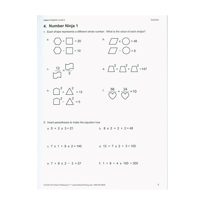 Pattern Explorer Math Pattern Explorer - Level 2 (Grades 7-9)