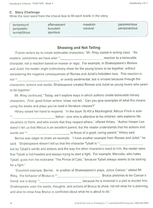 Vocabulary Virtuoso: PSAT-SAT Book 1 Grades 8-12