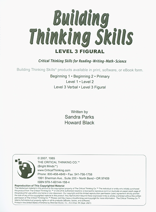 Building Thinking Skills Level 3 Figural (Grades 7-12)