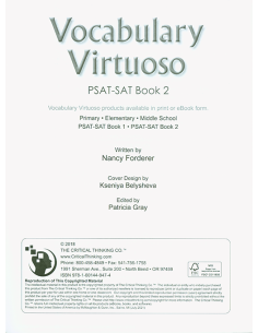 Vocabulary Virtuoso: PSAT-SAT Book 2 Grades 8-12