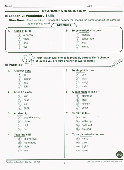 Spectrum Test Practice Workbook Grade 3