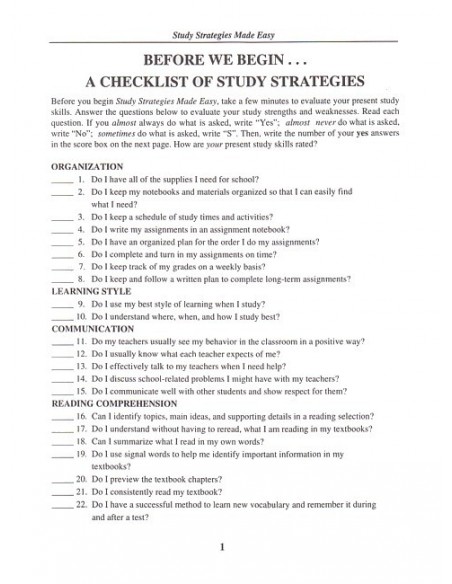 Study Strategies Made Easy