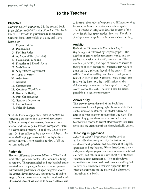 Editor in Chief Beginning 2 - Grades 3-4