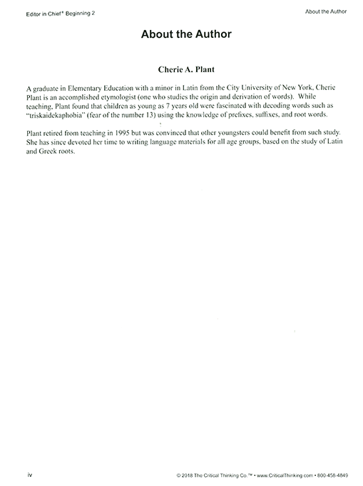 Editor in Chief Beginning 2 - Grades 3-4