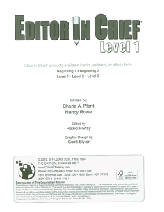 Editor in Chief Level 1 - Grades 4-5