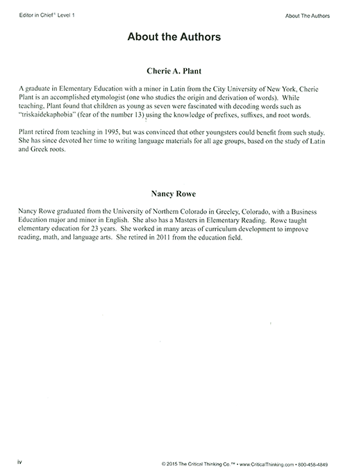 Editor in Chief Level 1 - Grades 4-5