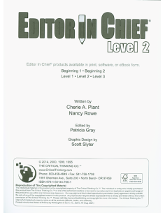 Editor in Chief Level 2 - Grades 6-8