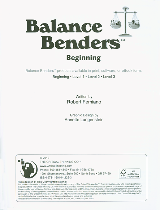 Balance Benders - Beginning (Grades 2-6)