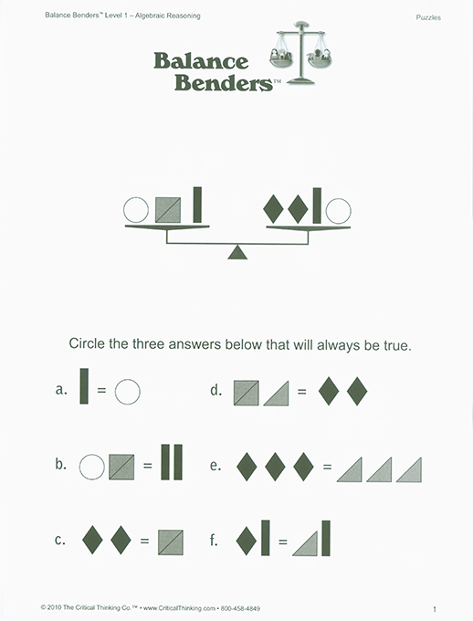 Balance Benders - Level 1 (Grades 4-12)