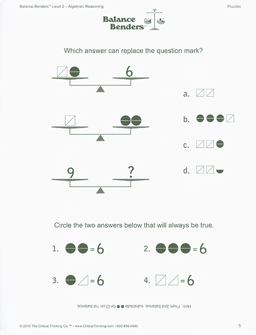 Balance Benders - Level 2 (Grades 6-12)