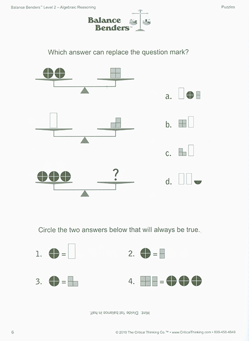 Balance Benders - Level 2 (Grades 6-12)